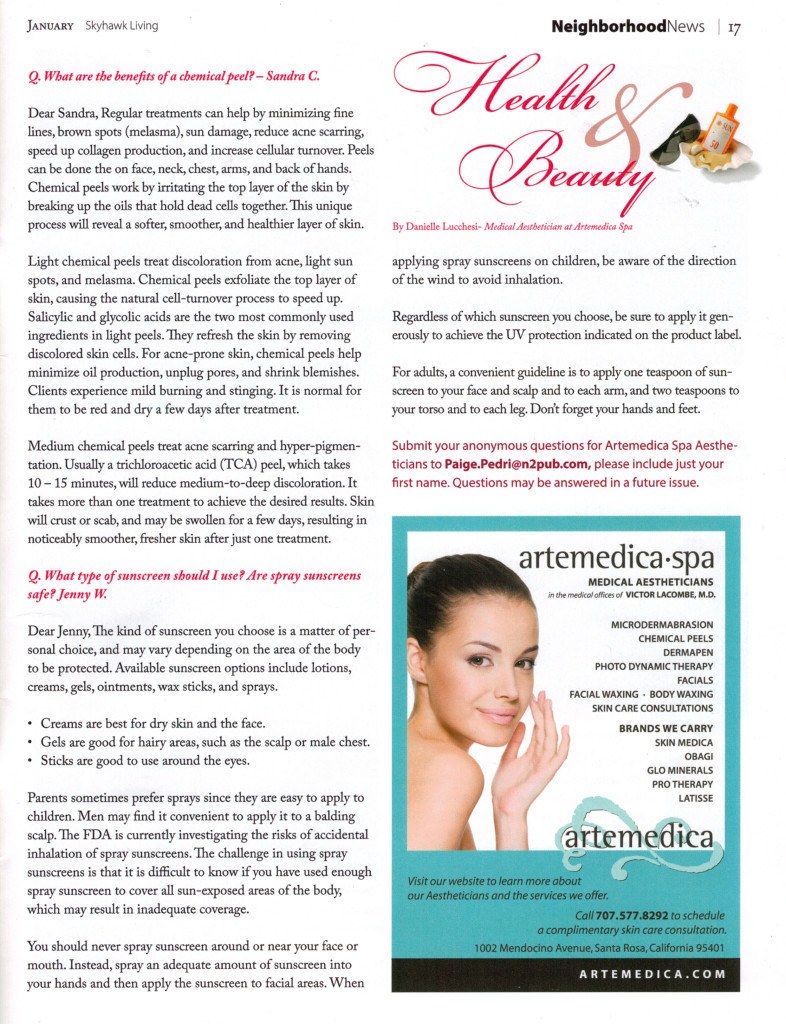 skincare Q&A in Skyhawk living magazine