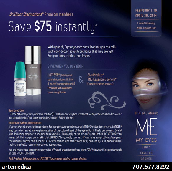Latisse at Artemedica brilliant distinctions program membership benefits
