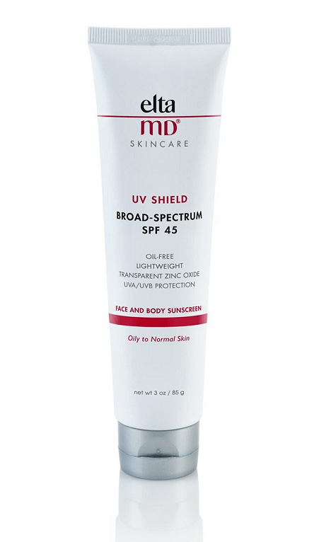 EltaMD skincare UV Shield Broad Spectrum SPF 45 face and body sunscreen
