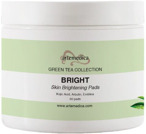 Artemedica skincare Green Tea collection bright skin brightening pads
