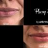 before and after artemedica client uses artemedica makeup plump + tint lip serum