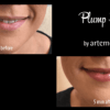 before and after artemedica client uses artemedica makeup plump + tint lip serum