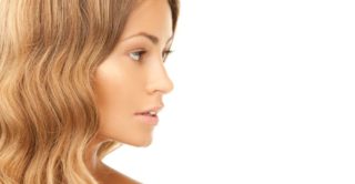 Side profile of woman after Liquid Rhinoplasty to improve nose shape