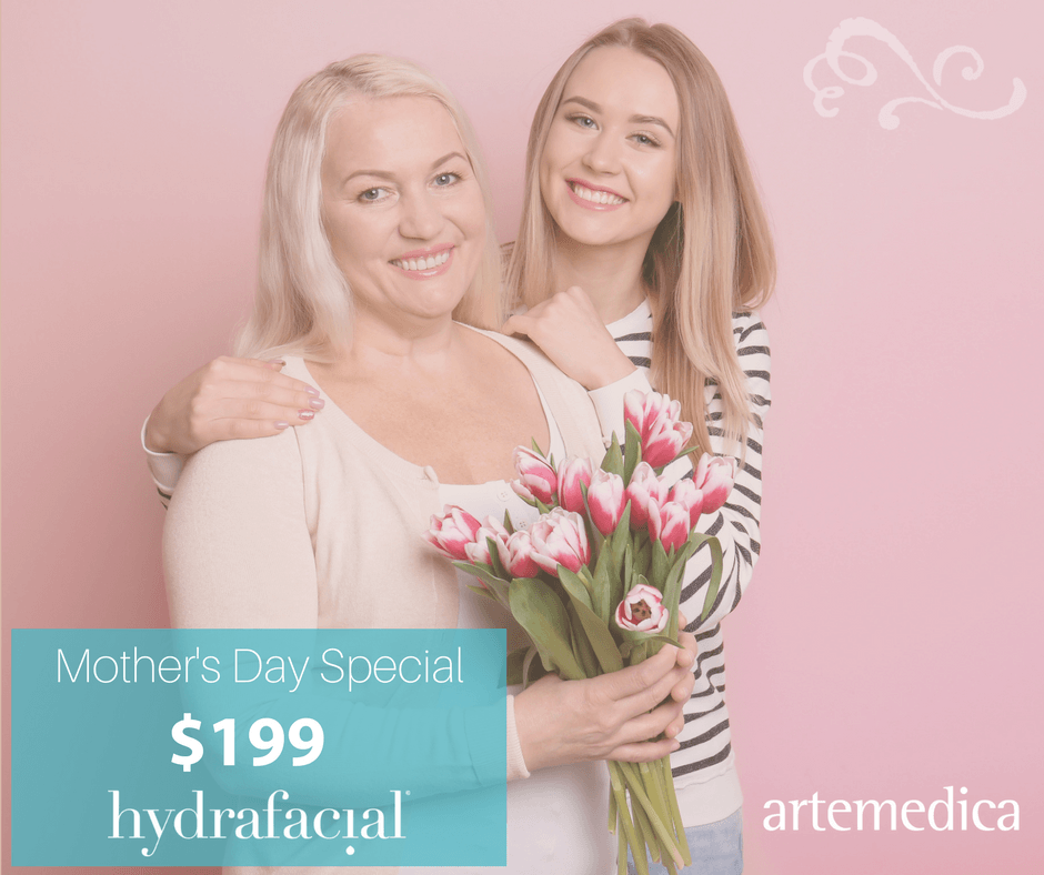 mother and daughter celebrating mother's day at artemedica with a hydrafacial