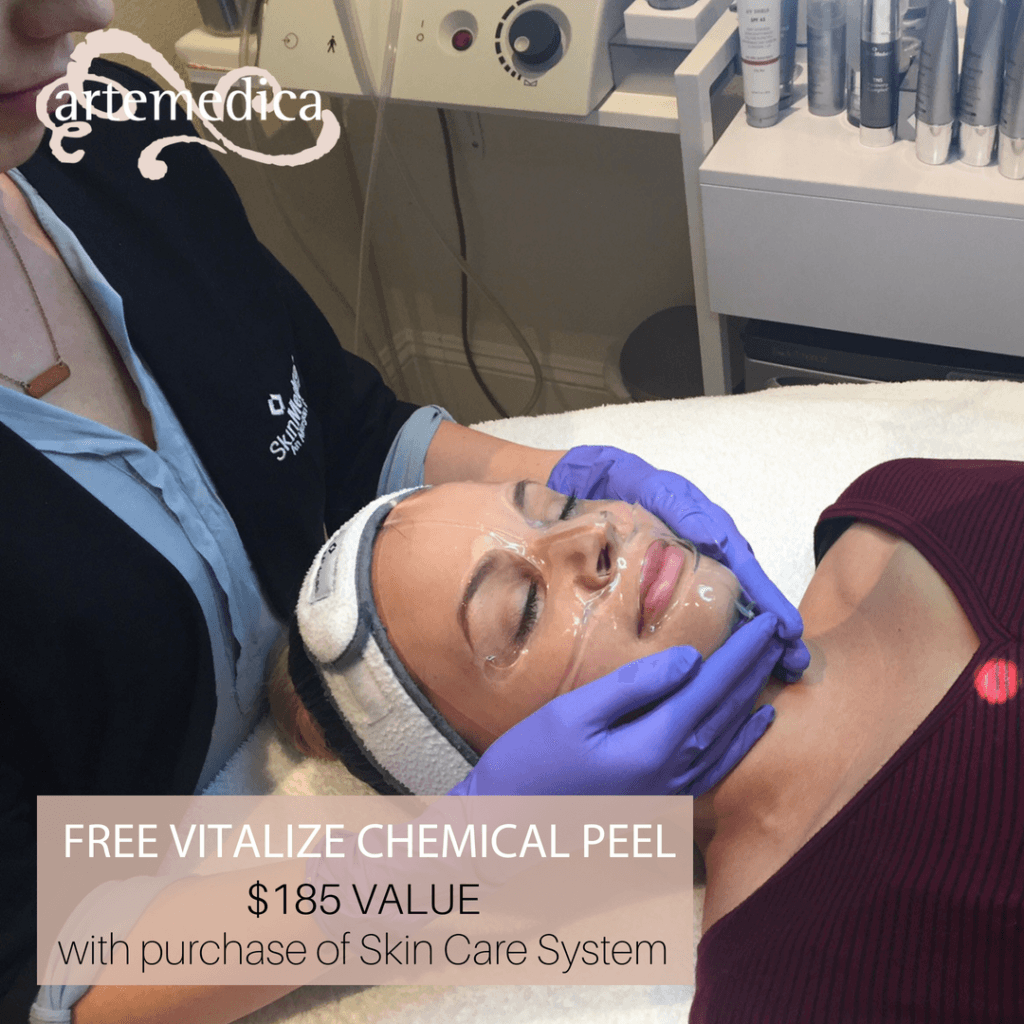 esthetician administering vitalize chemical peel