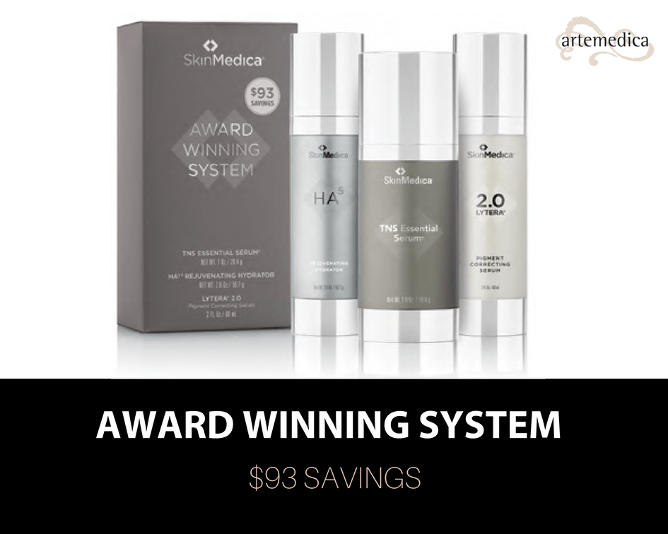 lineup of skinmedica award winning system skincare