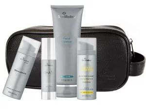 lineup of SkinMedica skincare regimen's kit