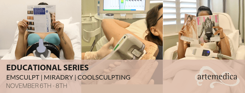 educational series on emsculpt, miradry, and coolsculpting at artemedica