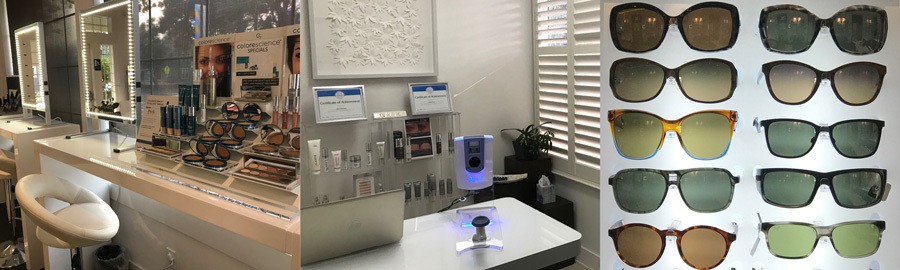 skin and sun bar display at artemedica in sonoma county