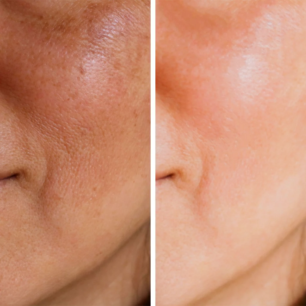 before and after Clear + Brilliant laser skin care treatment