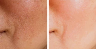 before and after Clear + Brilliant laser skin care treatment