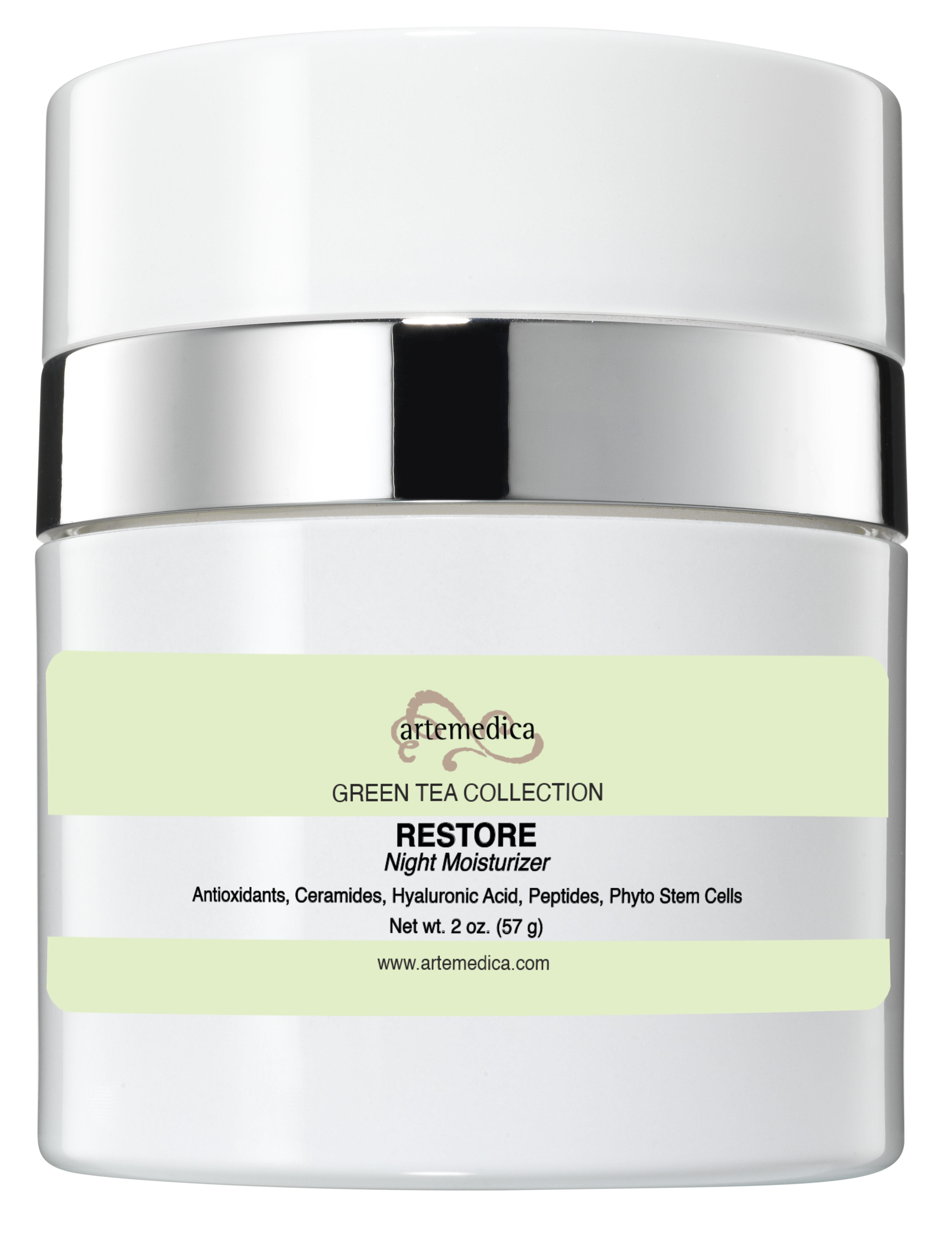 Artemedica skincare Green Tea collection restore night moisturizer