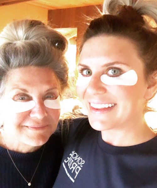 Eye masks are also a fun activity to do with your family. Here’s Dr. Lucy taking advantage of sheltering in place with her skin guru daughter, Artemedica Spa Aesthetician Claire.
