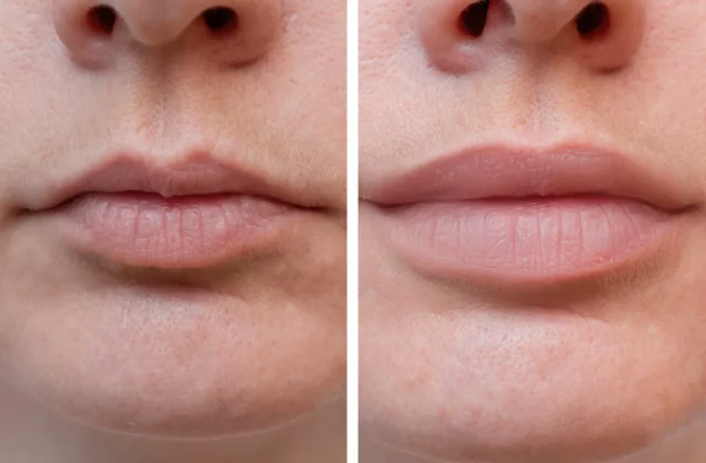 before and after restylane kysse fillers to enhance lip volume and definition