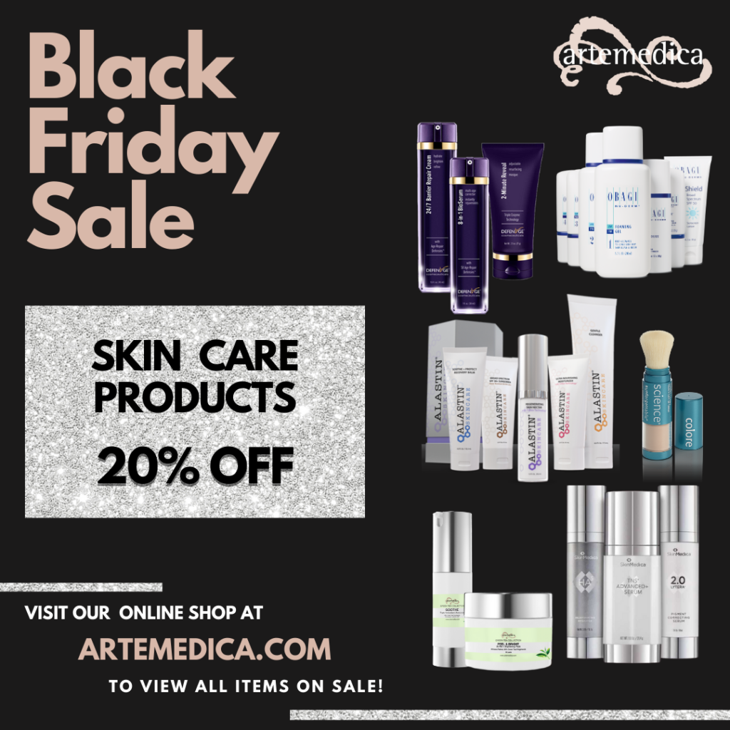 black friday sale of 20% off on skincare products