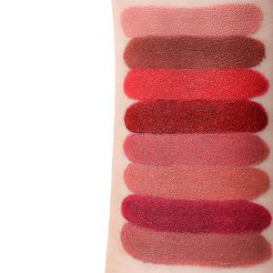 glo Minerals suede matte crayon color swatches