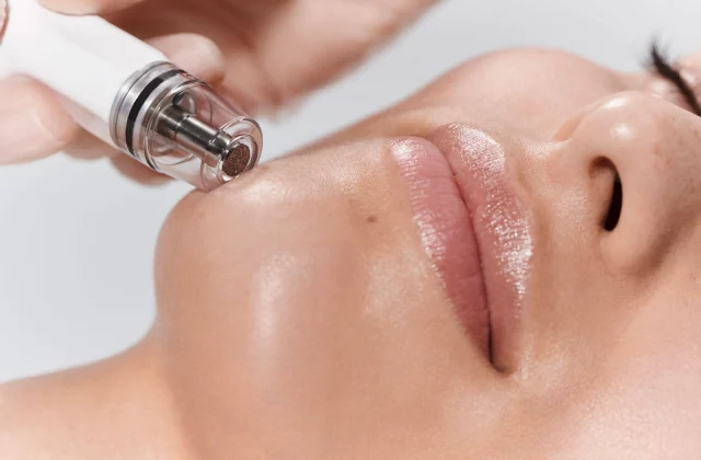 female patient receiving diamondglow™ facial treatment dermabrasion
