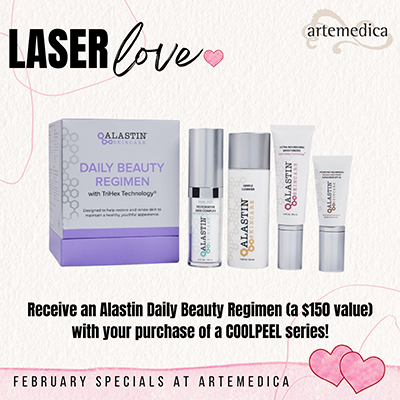 Receive an Alastin Daily Beauty Regimen with purchase of a CoolPeel series at Artemedica February 2022