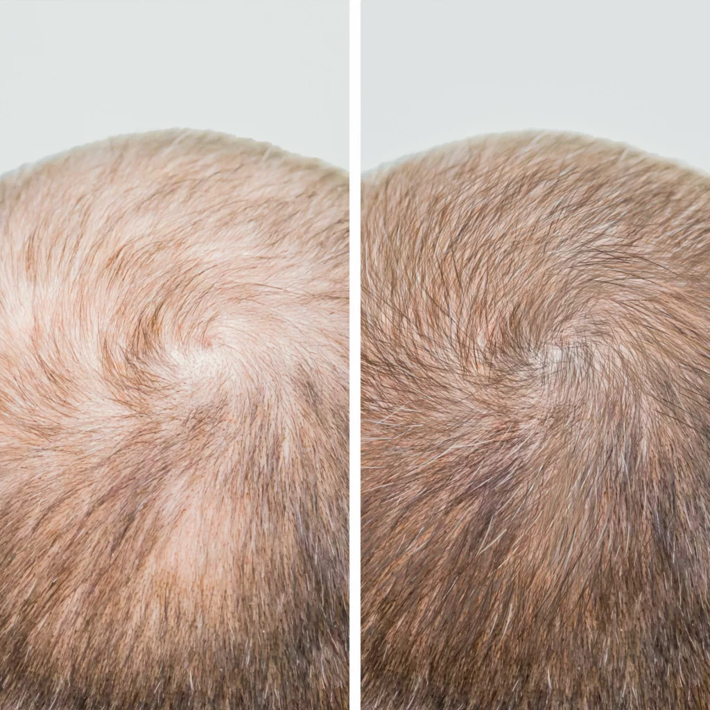 before and after prp hair restoration