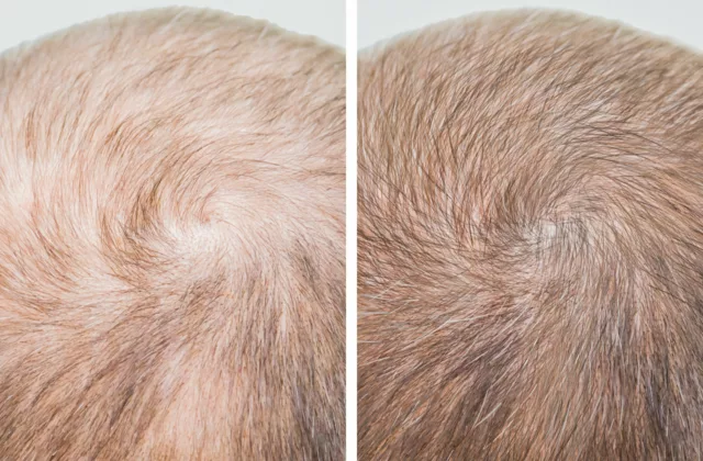before and after prp hair restoration