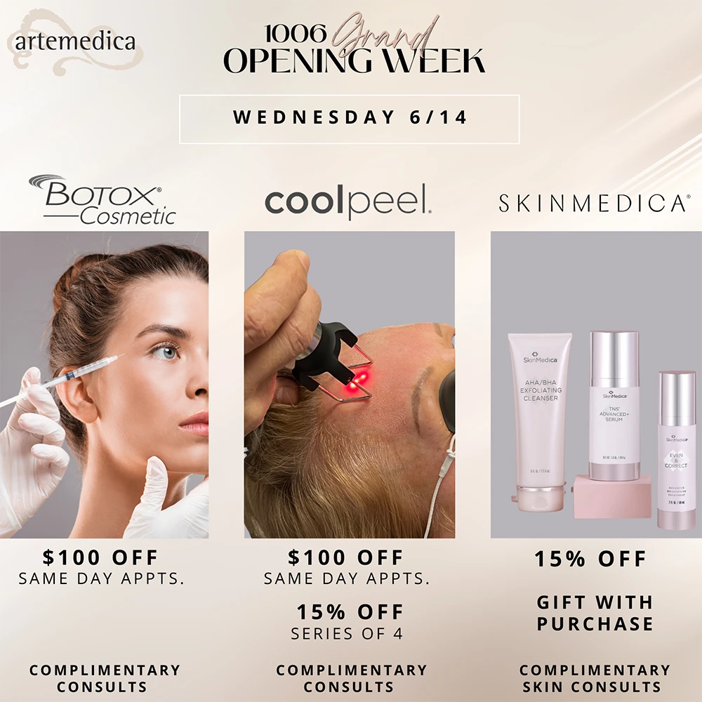 1006 Grand Opening Week event, Wednesday June 14, 2023 treatment specials