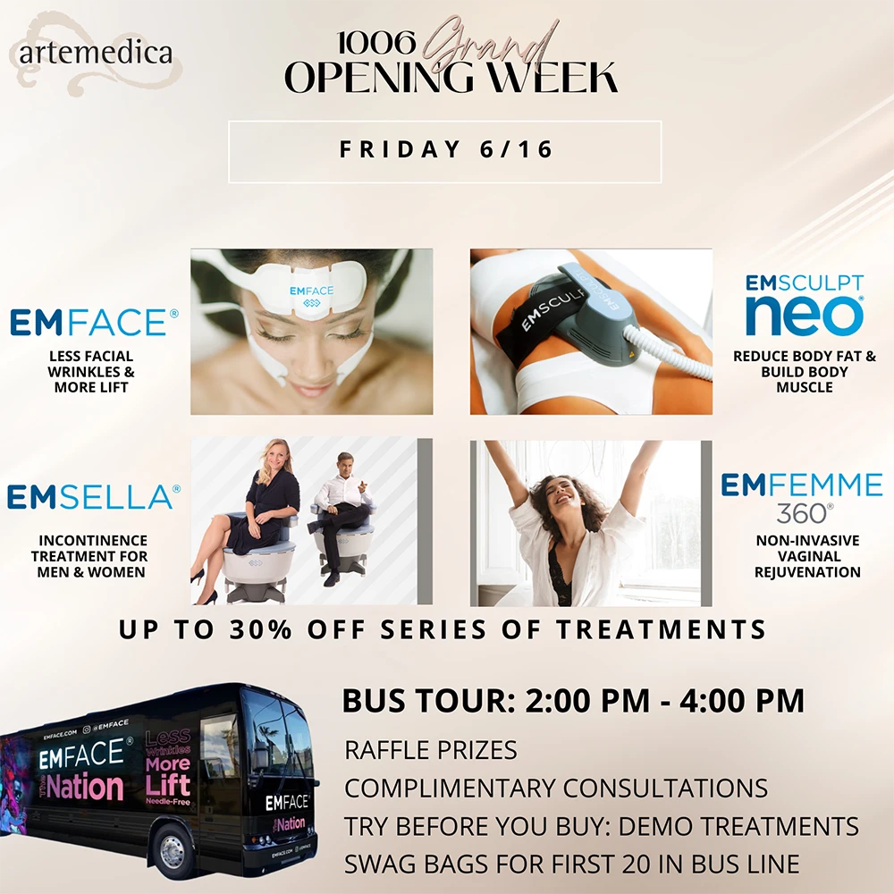 1006 Grand Opening Week event, Friday June 16, 2023 treatment specials