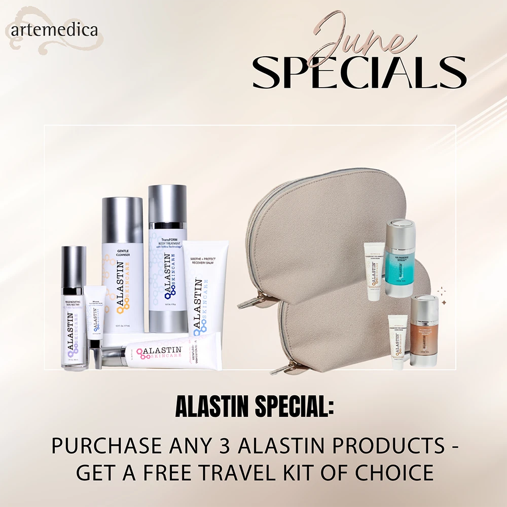 Artemedica June 2023 Special Offer: Get a free travel kit w/ purchase of any 3 Alastin skincare products