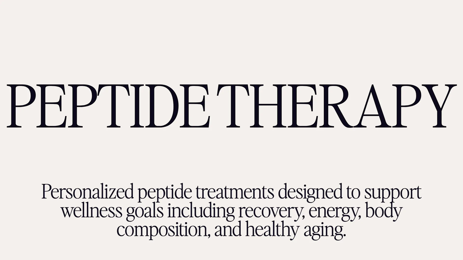 Peptide Therapy - Personalized peptide treatments designed to support wellness goals including recovery, energy, body composition, and healthy aging.