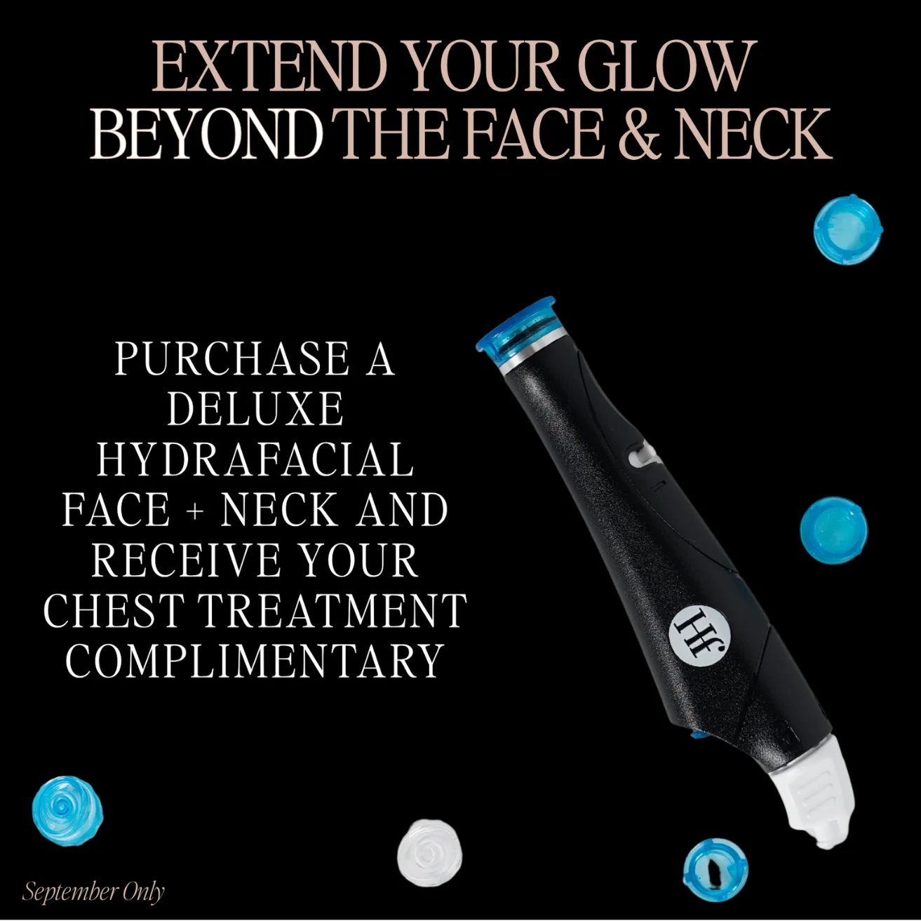 An infographic showing special offers for Hydrafacial treatments at Artemedica, September 2026